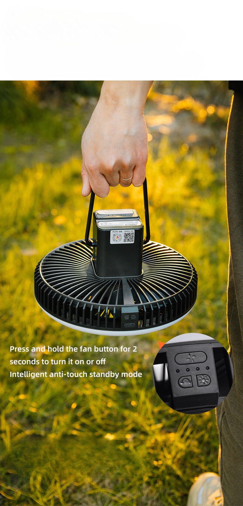 Portable Fan With Light and App Control
