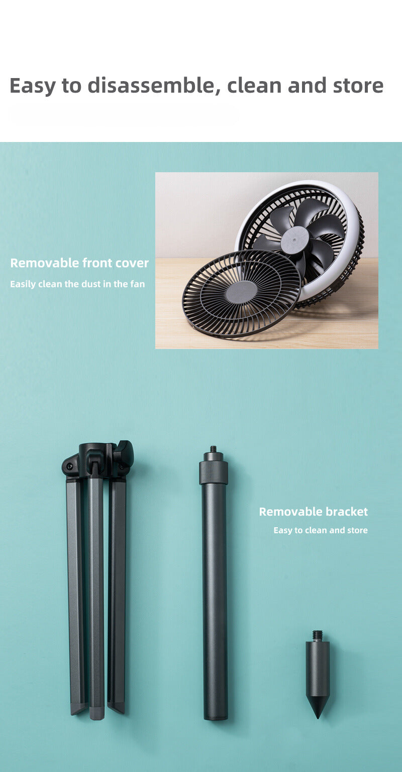Portable Fan With Light and App Control