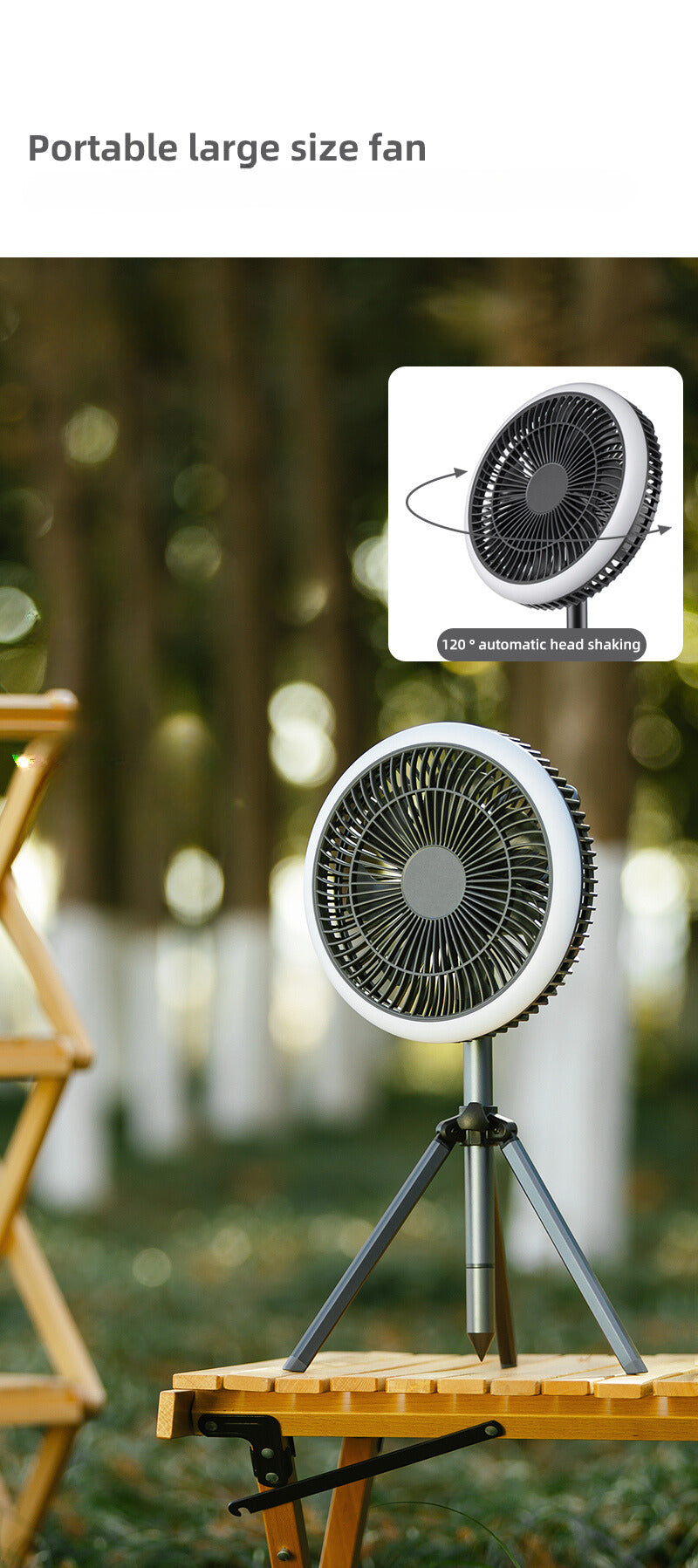 Portable Fan With Light and App Control