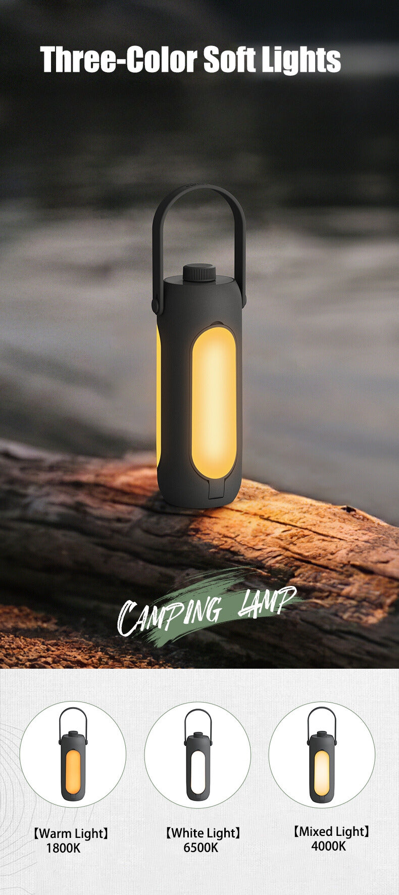 NOT LOST LED Folding Camping Light - Grey