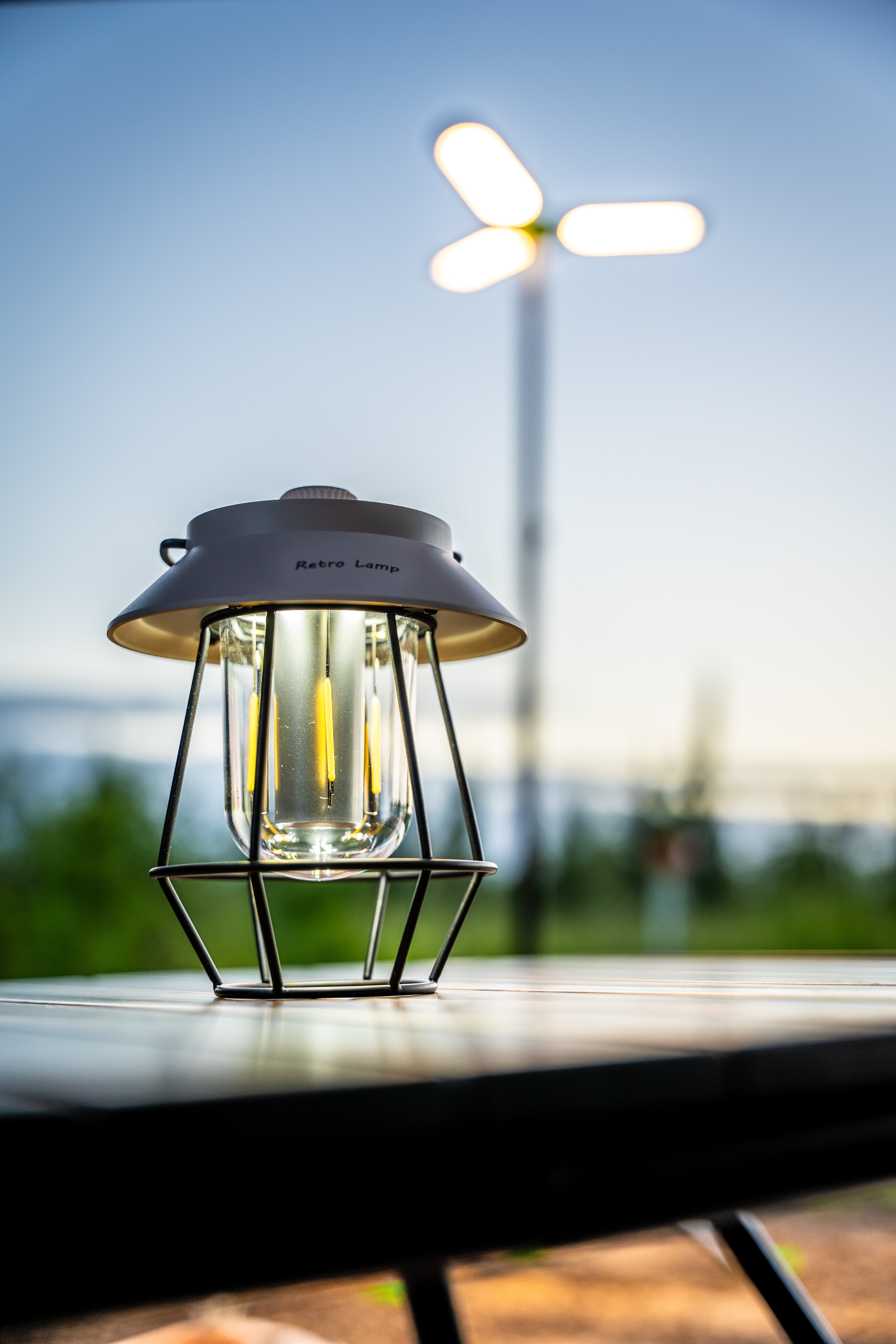 Retro Lantern Camp Light - White