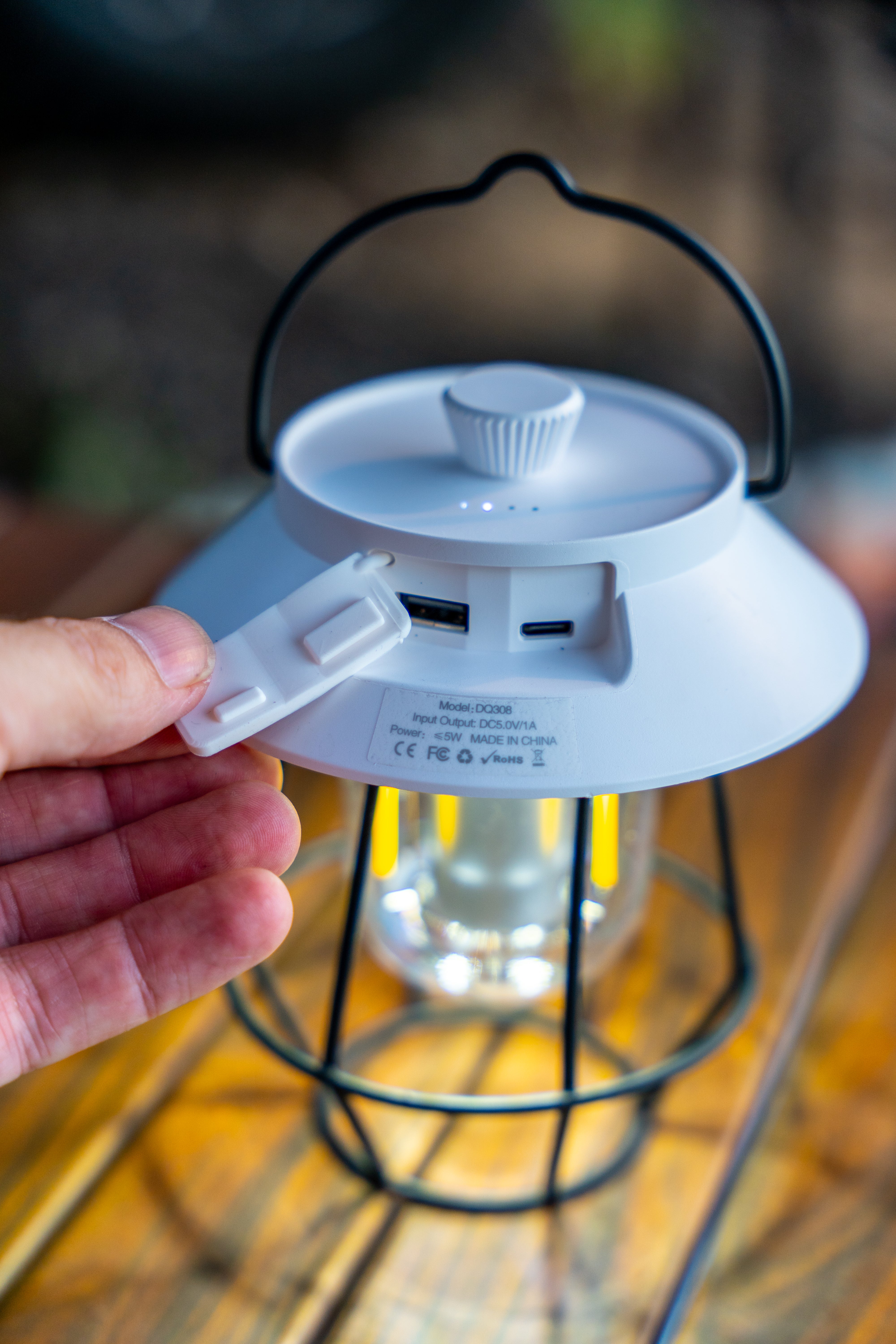 Retro Lantern Camp Light - White