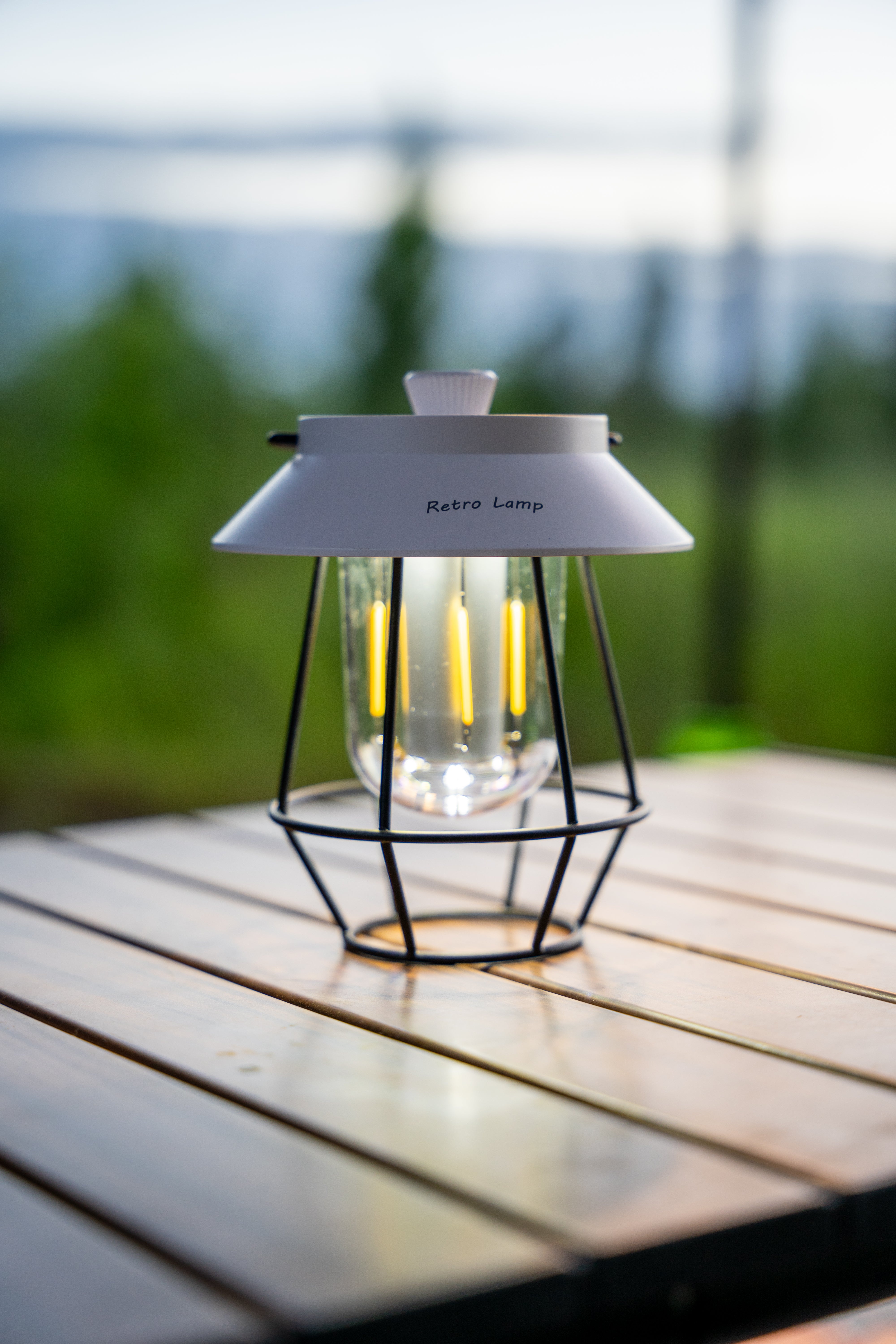 Retro Lantern Camp Light - White