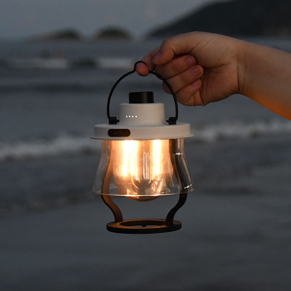 Vintage Lamp Camp Light - Beige