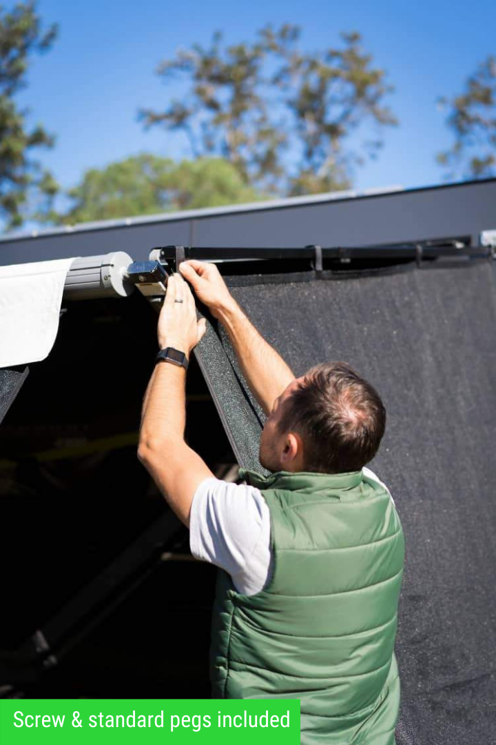 Caravan Privacy End Screen 2100mm Black 220GSM